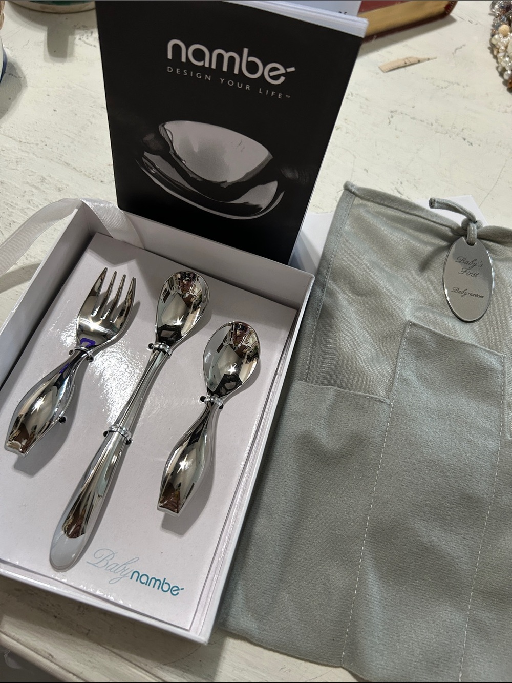 Nambe Polished Silver-toned  Baby 3-Piece Feeding Set